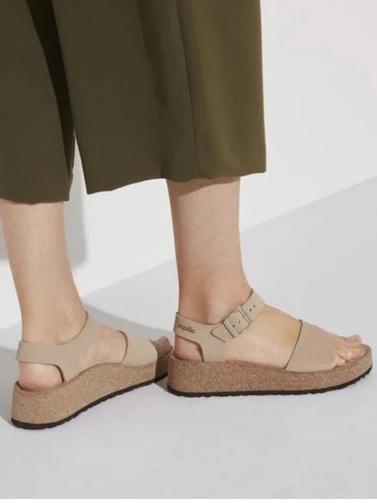 Birkenstock Shoes - Birkenstock Papillio Glenda women size 10 Beige Cork Platform Sandals